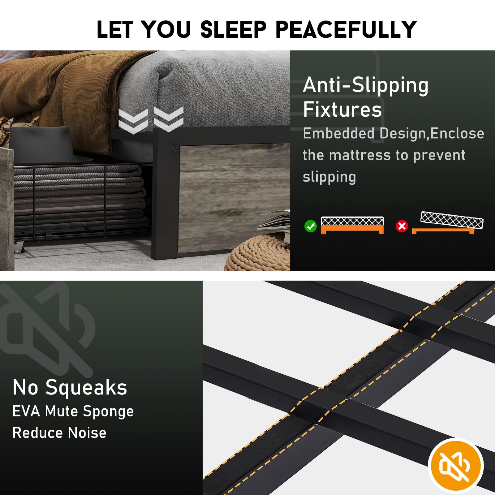 Full Size Lift Up Storage Bed Frame with Charging Station