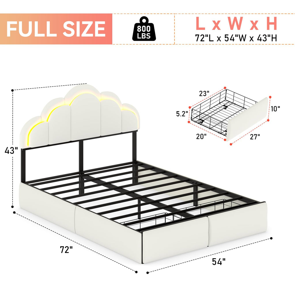 Chic Double Wavy Headboard Velvet Princess Platform Bed