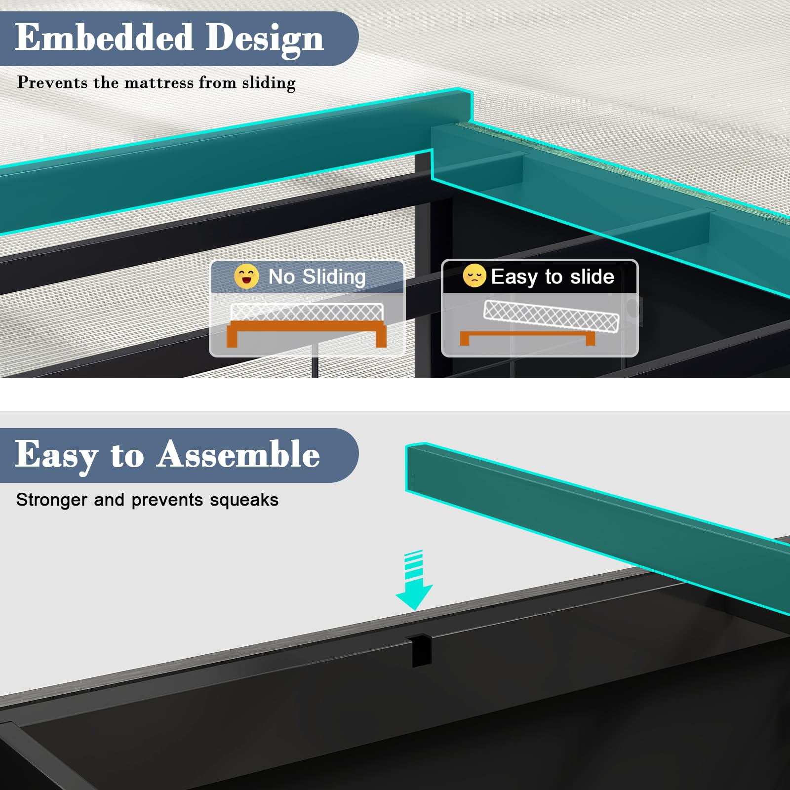 Corner Bed Frame with Storage Bookcase and LED Lights