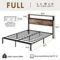 Metal Platform Bed Frame with LED Lights, Charging Station & Under-Bed Storage | Full, Queen & King