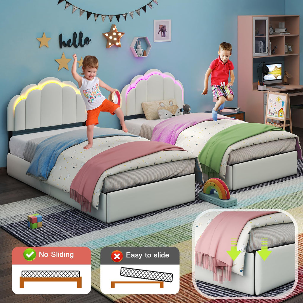 Chic Double Wavy Headboard Velvet Princess Platform Bed