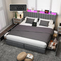 Queen Bed Frame with Headboard and 2 Storage Drawers