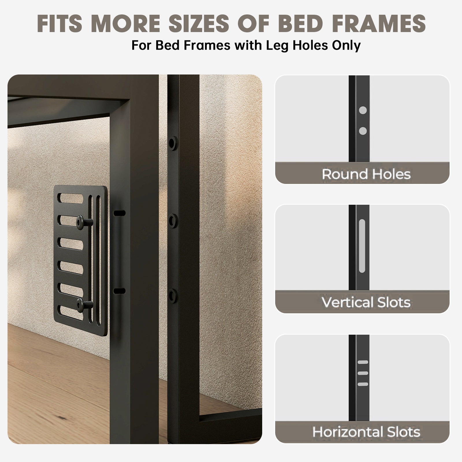Upholstered Headboard with RGB LED & 5 Storage Cubes – USB / Type-C / Outlets – Twin to King